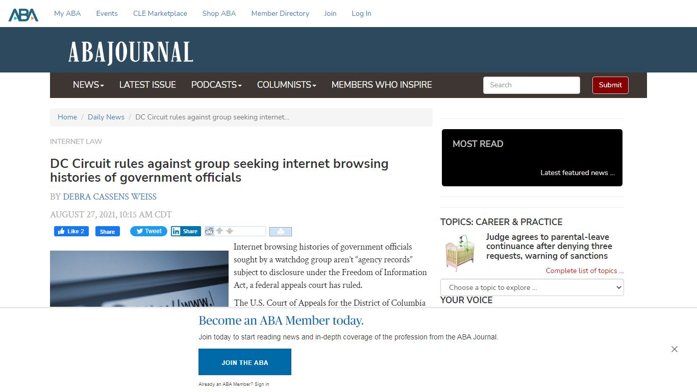 DC Circuit rules against group seeking internet browsing histories of ...