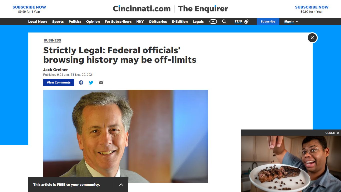 Strictly Legal: Federal officials' browsing history may be off-limits